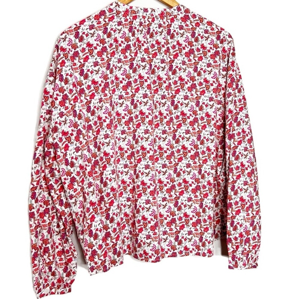 Universal Thread Womens Red Floral Split Neck Lon… - image 5